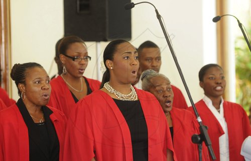 Gladstone Taylor / Photographer

University Singers perform a musical selection as seen at the service of thanksgiving for the life of W. Aggrey Brown held at the UWI Chapel, Kingston