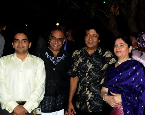 Winston Sill / Freelance Photographer
Vardeep Grover (right) wife of the Indian High Commissioner, lymes with (from left) Vinay Walia, Lachu Ramchandani and Kenny Benjamin.


 of India Mohinder Grover and wife Vardeep Grover host reception on the occasion of the 63rd Republic Day of India, held at India House, East Kings House Road on Thursday January 26, 2012.