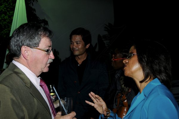 Winston Sill / Freelance Photographer
Cocktail Reception to officially launch Reel Rock GSW Animation Studio, held at Braeman Avenue on Monday night September 10, 2012. Here are Rick McElrea (left), Senior Trade Commissioner, Canadian Embassy; Joel Kuwahara (centre), Co-Founder and Principal of Bento Box Entertainment; and Sancia Bennett-Templer (right), Executive Director, JAMPRO.