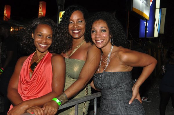Janet Silvera Photo
 
From L- Kelly Elmore, Velecia Dawn Woods and Tuesdae Knight at Reggae Sumfest last Friday at Catherine Hall in Montego Bay.