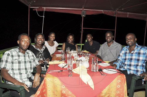 Janet Silvera Photo 
 Members of the Jamaica Customs Department were out for Restaurant Week at the HouseBoat Grill in Montego Bay on Wednesday night. Dining are (from left) Bjorn Walters, Tracy-Ann Green, Sonya Stevens, Neisha Harding, Oneil Smart, Kemmar Dean and Albert Anderson.