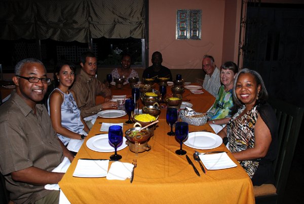 Colin Hamilton/Freelance Photographer
RW Week Dining on November 9, 2011
At Jewel of India from left, Robert Drummond (First Global), Rene Williams, Robin Williams, Dian Gibson, Burchell Gibson, Christopher Roberts, Jill Roberts, Antoinette Drummond.