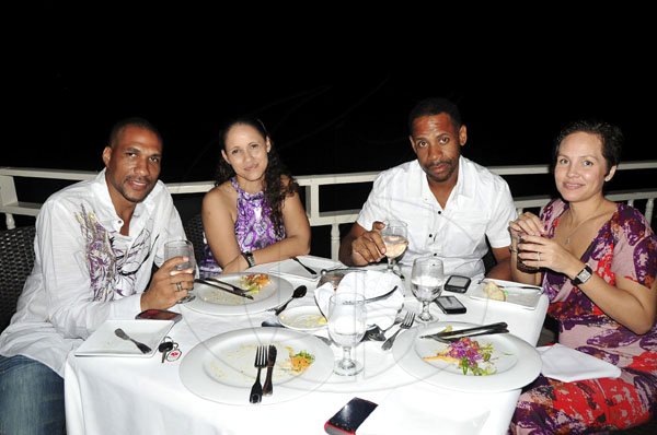 Sheena Gayle
It was a double date fro from left Sean William and Liz Allen with Junior and Rosie Madden at Marguerites Seafood by the Sea in Montego Bay during Restaurant Week.