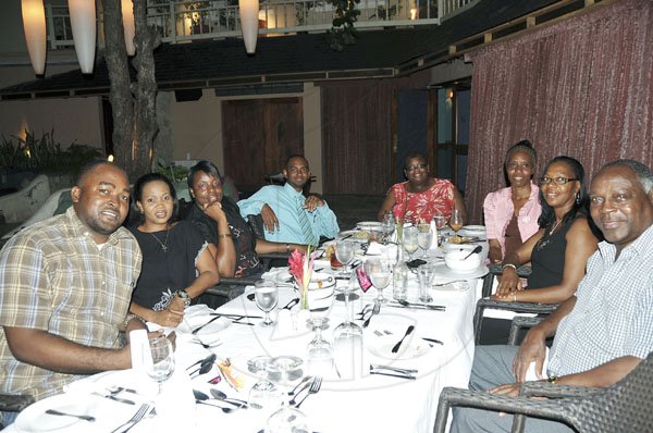 Sheena Gayle/Gleaner Writer
Restaurant Week
The Gleaner sales team hosted guests in Montego Bay to dinner at Marguerites Seafood by the Sea in celebrations of Restaurant Week. Hanging out are (from left) JNBS' Jody White; The Gleaner?s Veniesha Cookhorn and Nagra Plunkett-Nugent; JNBS' Hasani Haughton; Gleaner Branch Manager Shernett Robinson; sale executive Sandra Cato; Montego Bay Co-operative Credit Union's Lorna Clarke; and United Sales? Oswald Martin.