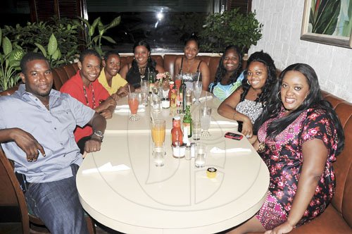 Sheena Gayle photo

It was a family night out at the Pelican Bar and Grill Restaurant in Montego Bay as the Hawkins family dined out for the Gleaner's Restaurant Week (L-R) Clockwise: Oliver, Oshane, Ramaro, Karene, Shanique and Paulette Hawkins, Keneisha Dennis along with Kimberly Hawkins