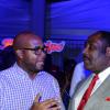 Winston Sill/Freelance Photographer
Launch of Red Stripe Premier League(RSPL) Football, held at Red Stripe Complex, Spanish Town Road on Wednesday night September 3, 2014. Here are Delano Forbes (left), Phase Three Productions; and Capt. Horace Burrell (right).