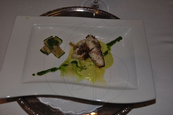 Janet Silvera Photo

Red snapper with herbs emulsion and cauliflower vinaigrette served at the Iberostar Grand Hotel, private tasting of the Appleton Estate Jamaica 50 Reserve Rum and dinner last Thursday night in Montego Bay.