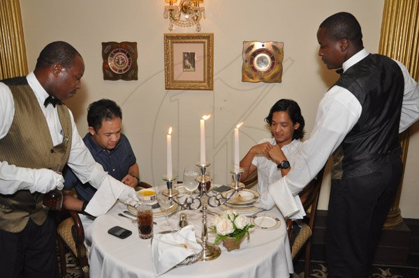 Jermaine Barnaby/Photographer
 Dining with Ambassador Dr Parris Lyew Ayee and his brother Adrian on Thursday, October 31, 2013 at Terra Nova Hotel.