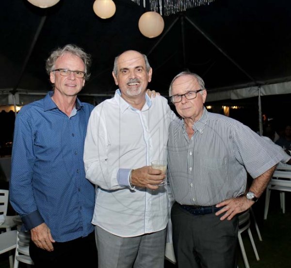 Ashley AnguinFrom let: Robert Hoehener of Arosa Limited, Pierrre Battaglia, general manager of Couples Sans Souci and  John Bailey at the 12th anniversary celebrations of Couples Sans Souci.