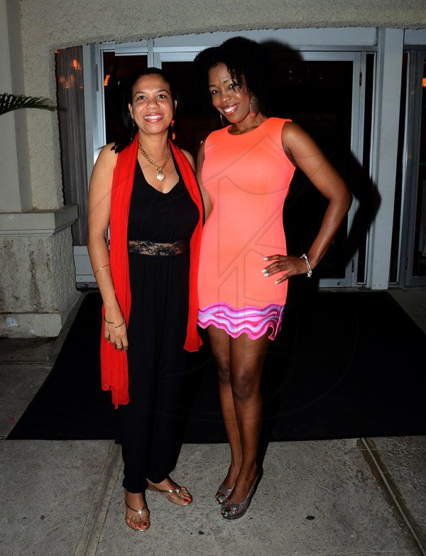 Winston Sill/Freelance Photographer
PUBLIC AFFAIRS DESK:------ St Andrew High School for Girls alums Dr Lanie Oakley Williams (left) and Petagaye Givans were out at the Old Girls Association annual Valentine Dinner and Dance, held at Terra Nova All-Suite Hotel, Waterloo Road on Saturday night February 7, 2015.