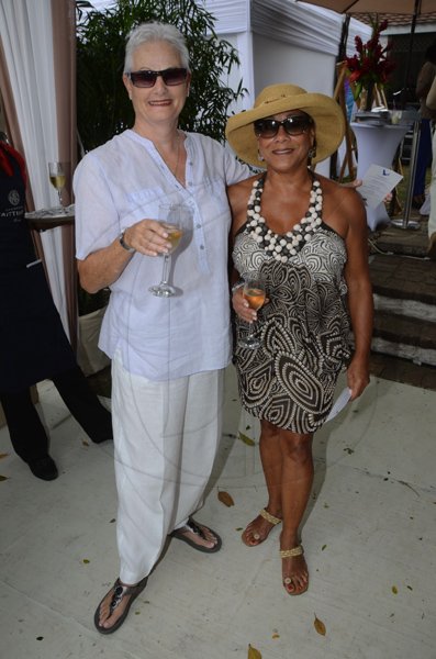 Rudolph Brown/Photographer
Jan Lopez (left) and Charmaine Chin-Loy at the Scotia Private Client Group Jamaica Open Polo tournament at Caymanas Estate on Sunday, April 29-2012