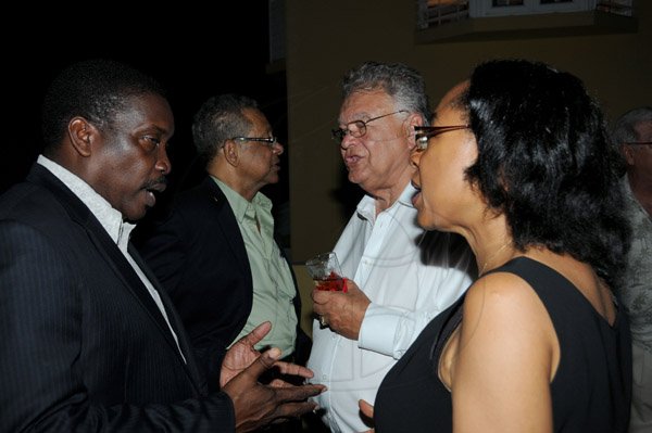Winston Sill/Freelance Photographer
The Most Hon. Edward Seaga share Birthday Party with son Christopher Seaga and Minister Dr. Omar Davies, held at Russell Heights on Tuesday night May 28, 2013.  Here are Robert Montaque (left); Dr. Ken Baugh (second left); Karl Samuda (second right); and Joy Douglas (right).
