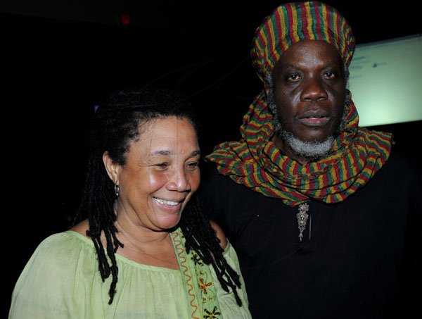 Winston Sill / Freelance Photographer
Hon. Edward Seaga lauch Reggae Golden Jubilee CD's, held at Jamaica Pegasus Hotel, New Kingston on Friday night October 19, 2012. Here are Jackie Cohen (left); and Mutabaruka (right).