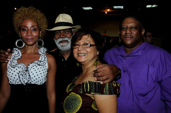 Winston Sill / Freelance Photographer
Hon. Edward Seaga lauch Reggae Golden Jubilee CD's, held at Jamaica Pegasus Hotel, New Kingston on Friday night October 19, 2012. Here are Nadine Sutherland (left); Monty Blake (second left); Mary Isaacs (second right); and Michael Thompson (right).