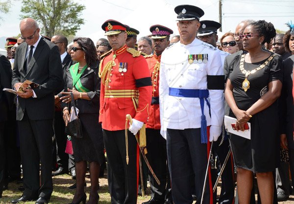 Rudolph Brown/Photographer
Sir Howard Cooke State funeral at the Holy Trinity Cathedral on Friday, August 8, 2014