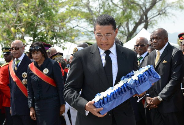 Rudolph Brown/Photographer
Sir Howard Cooke State funeral at the Holy Trinity Cathedral on Friday, August 8, 2014