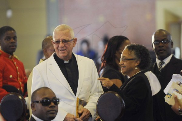 Gladstone Taylor/Staff Photographer
Sir Howard Cooke State funeral at the Holy Trinity Cathedral on Friday, August 8, 2014