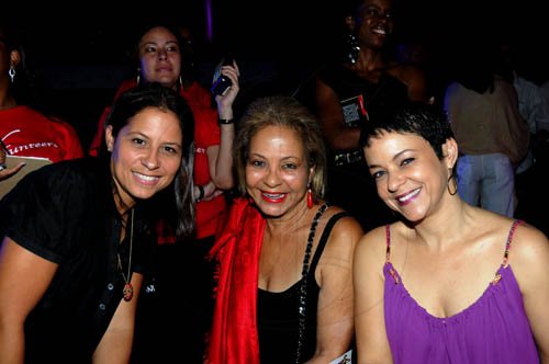 Winston Sill / Freelance Photographer
Shaggy and Friends Show, in aid of Bustamante Hospital for Children, held at Jamaica House, Hope Road on Saturday night January 7, 2012. Here are Tina Matalon (left); ----??? Myers (centre); and Michelle Mayne (right).