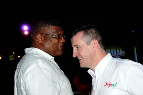 Winston Sill / Freelance Photographer
Shaggy and Friends Show, in aid of Bustamante Hospital for Children, held at Jamaica House, Hope Road on Saturday night January 7, 2012. Here are Junior Williams (left); and Mark Linehan (right).