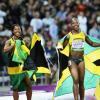 Ricardo Makyn/Staff Photographer
Shelly-Ann Fraser-Pryce (left) and Veronica Campbell-Brown celebrate after theiir 1-3 finish