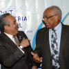 Ian Allen/Photographer
Dr Omar Davies (right) jokes with Carlos Urriola Tam, president of the Caribbean Shipping Association. They were attending the 60th Anniversary Luncheon and Awards Ceremony for the Joint Industrial Council for the Port of Kingston which was held at the Terra Nova Hotel in Kingston on Wednesday.