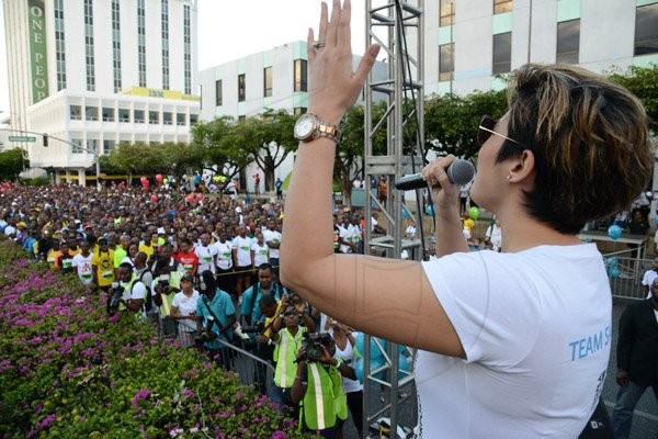 Rudolph Brown/Photographer
Tessanne Chin sing at the Sagicor Sigma Corporate Run at Emancipation Park in New Kingston on  Sunday, February 16, 2014