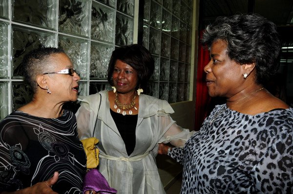 Winston Sill / Freelance Photographer
Simply Myrna 2013 with Myrna Hague in Concert, held at  The Courtleigh Auditorium, St. Lucia Avenue on Saturday night March 9, 2013. Here are Fay Ellington (left); Pamela Bridgewater (centre), US Ambassador; and Debra Hamilton-Crooks (right).