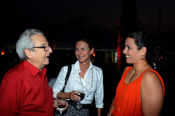 Winston Sill/Freelance Photographer
The Heart Foundation of Jamaica prersents the Media Launch of Simply Red, Wine and Food Festival, held at Millsborough Close on Tuesday night August 19, 2014. Here are Peter Bangerter (left); Ingrid Hackenbruch (centre); and Caremela Azan (right).