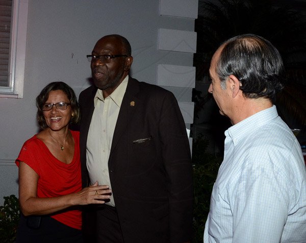 Winston Sill/Freelance Photographer
The Heart Foundation of Jamaica prersents the Media Launch of Simply Red, Wine and Food Festival, held at Millsborough Close on Tuesday night August 19, 2014. Here are Deborah Chin (left), Heart Foundation; Dr. Fenton Ferguson (centre), Minister of Health; and Eduardo Bonilla Menchaca (right), Chile Ambassador.