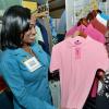 Rudolph Brown/ Photographer
Tina Pape, (left) of LOGO Stitch show Ginelle Sutherlandher company product at the JBDC Small Business Expo at Jamaica Pegasus Hotel in New Kingston on Tuesday, May 21, 2013
