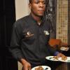 Jermaine Barnaby/Photographer
Caffe Da Vinci's waiter, Valdez Mighty as he prepares to serve a taste of the Something Blue Challenge to guest during RW at the cuisine on Monday, November 17, 2014.