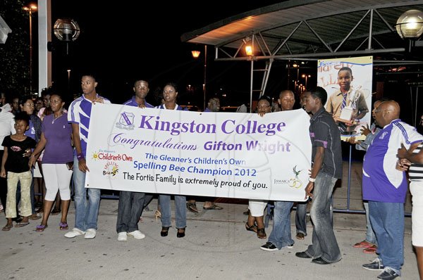 Winston Sill / Freelance Photographer
Spelling Bee Champ Gifton Wright and party return to the island, at Norman Manley International Airport on Saturday night June 2, 2012.