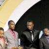 Winston Sill / Freelance Photographer
RJR National Sportsman of the Year nominees (L-R) Yohan Blake, Hansle Parchment, Usain Bolt, Nicholas Walters and Warren Weir share the stage at the award ceremony held at The Pegasus on Friday. Cricketers Christopher Gayle and Marlon Samuels along with sprinter Nickel Ashmeade were not present at the function.