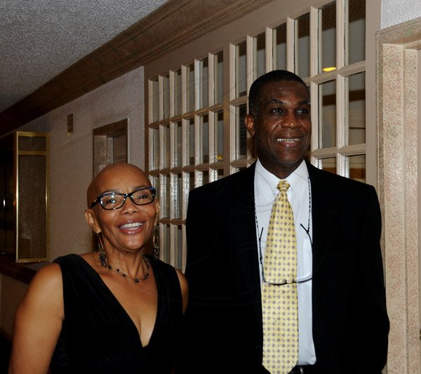 Winston Sill / Freelance Photographer
RJR National Sportsman and Sportswoman Awards Ceremony, held at the Jamaica Pegasus Hotel, New Kingston on Friday night January 11, 2013. Here are Carmen Clarke (left); and Michael Holding (right).
