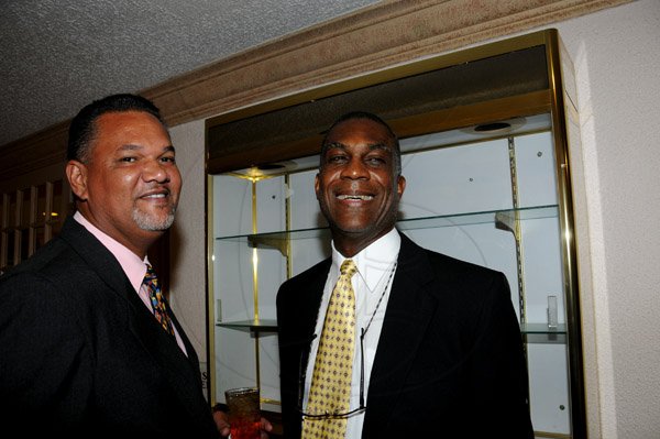 Winston Sill / Freelance Photographer
RJR National Sportsman and Sportswoman Awards Ceremony, held at the Jamaica Pegasus Hotel, New Kingston on Friday night January 11, 2013. Here are James Wood (left); and Michael Holding (right).
