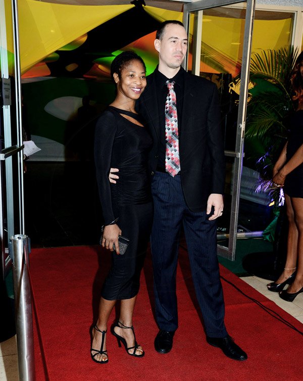 Winston Sill/Freelance Photographer
The 53rd  RJR National Sportsman and Sportswoman of the Year 2013  Awards Ceremony, held at the Jamaica Pegasus Hotel, New Kingston on Friday night January 10, 2014. Here are female boxer Alicia Ashley and husband Matthieu Ashley.