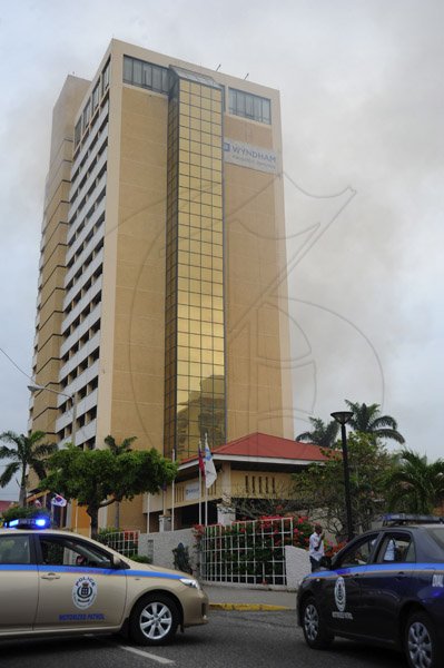 Norman Grindley/Chief Photographer
Fire destroyed a the Kitchen section of the Wyndham hotel in new Kingston St. Andrew, March 14, 2013.