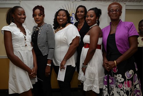 Contributed
From left Lemare Garrick, Andrea Clarke, Lucy Schloss, Kenesha Williams, Roxanne Clarken and Vera Roofe pose  at the St. Catherine Co-operative Credit Union awards luncheon at the Terra Nova Hotel recently