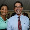 Rudolph Brown/Photographer
Charles Ross,  CEO of Sterling Asset Management pose with Nadia Mahaber, (left) and Tavia Dunn at the Sterling Asset Management Investor Briefing at the Terra Nova Hotel in Kingston on Thursday, September 27-2012