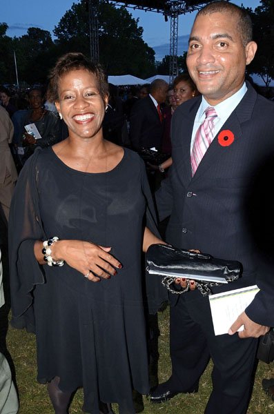 Rudolph Brown/Photographer
Sherene Golding Campbell and her husband Brian are a happy pair.


***************************************************************Andrew Holness swearing in as new Prime Minister at King's House on Sunday, October 23-2011