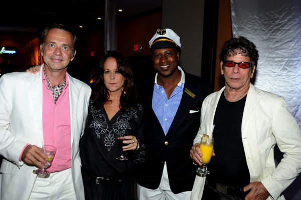 Winston Sill / Freelance Photographer
Couples Swept Away celebrate their 13th Anniversary with a Cocktail Party, Dinner and Entertainment, held at Swept Away Resort, Westmoreland on Friday night October 7, 2011. Here are Damin Salmon (left); Alex ---????? (second left); Ricardo Bowleg (second right); and -----?????? (right).
