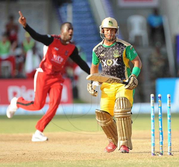 Ian Allen/Staff Photographer
Jamaica Tallawahs versus Trinidad Redsteel in CPL T/20 cricket at Sabina Park on Sunday.