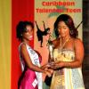 Winston Sill/Freelance Photographer
Miss Jamaica Caribbean Talented Teen 2013 show and coronation, held at Louise Bennett Garden Theatre, Hope Road on Sunday night September 1, 2013. Here Jodine James (right) presents Danea Reid (left) with the trophy for winning the Talent Section.