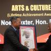 Jermaine Barnaby/Photographer
Noel Dexter (right) accepting his award from Christopher Barnes Managing director of the Gleaner at the Gleaner Honour awards held at the Pegasus hotel on Monday January 25, 2016.