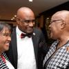 Jermaine Barnaby/Photographer
Audrey Hinchcliffe having a good time with Joan Spencer-Erandez (left) and Dr Fritz Pinnock at the Gleaner Honour awards held at the Pegasus hotel on Monday January 25, 2016.