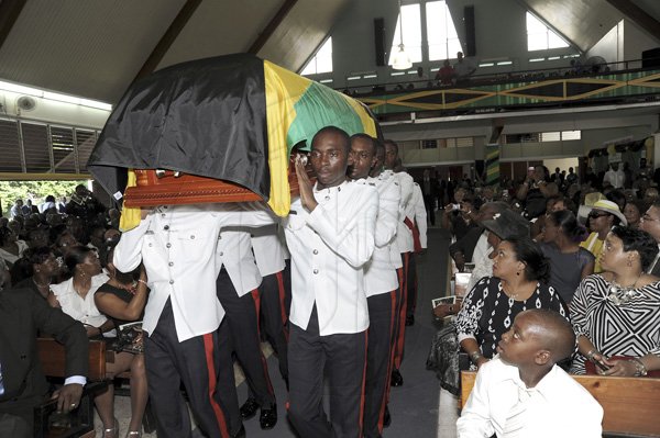 Norman Grindley/Chief Photographer
Thanksgiving service for the life of Anthony 'Tony' Hewitt, retired senior Superintendent of police, held at the Boulevard Baptist church St. Andrew October 6, 2012.