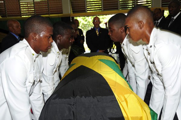 Norman Grindley/Chief Photographer
Thanksgiving service for the life of Anthony 'Tony' Hewitt, retired senior Superintendent of police, held at the Boulevard Baptist church St. Andrew October 6, 2012.