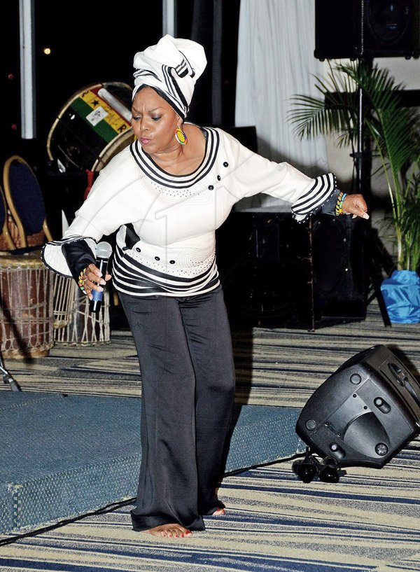 Winston Sill/Freelance Photographer
Lorraine Klaasen during her solo stint at the Unite In  Songs for Charity Concert held at the Jamaica Pegasus Hotel on Sunday night.