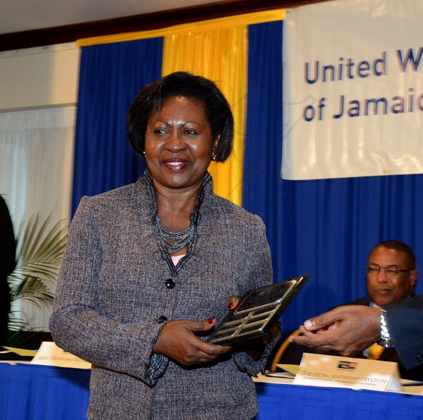 Winston Sill/Freelance Photographer
United Way of Jamaica annual Nation Builders'  Awards and  Employee Awards Ceremony, Held at the Jamaica Pegasus Hotel, New Kingston on Thursday September 11, 2014. Here is Claudette Christie, of the Jamaica Co-operative Credit Union League.