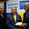 Winston Sill/Freelance Photographer
United Way of Jamaica annual Nation Builders'  Awards and  Employee Awards Ceremony, Held at the Jamaica Pegasus Hotel, New Kingston on Thursday September 11, 2014. Here are Winsome Wilkins (left), CEO, United Way of Jamaica;  Minister Anthony Hylton (centre); and Ian Forbes (right), Chairman, United Way of Jamaica.